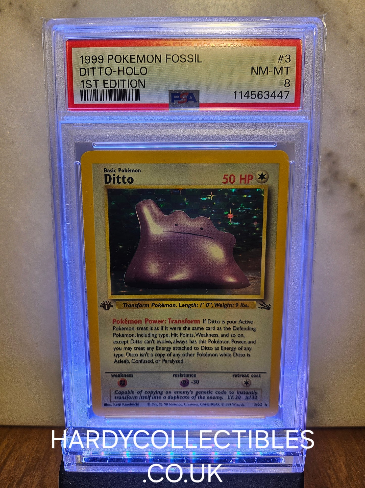 1999 Pokemon Ditto 1st Edition Fossil PSA 8 #3