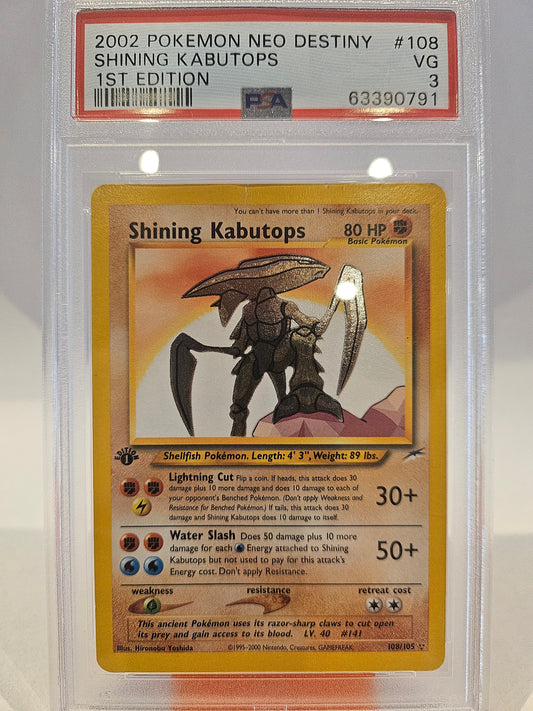 2002 SHINING KABUTOPS 1ST EDITION NEO DESTINY PSA 3