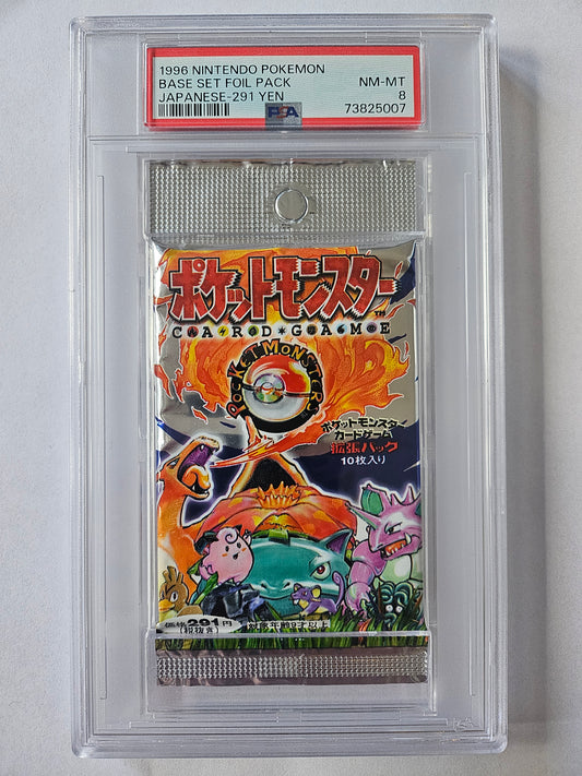 1996 Pokemon TCG Base Set Foil Pack Pocket Monsters Japanese Sealed PSA 8