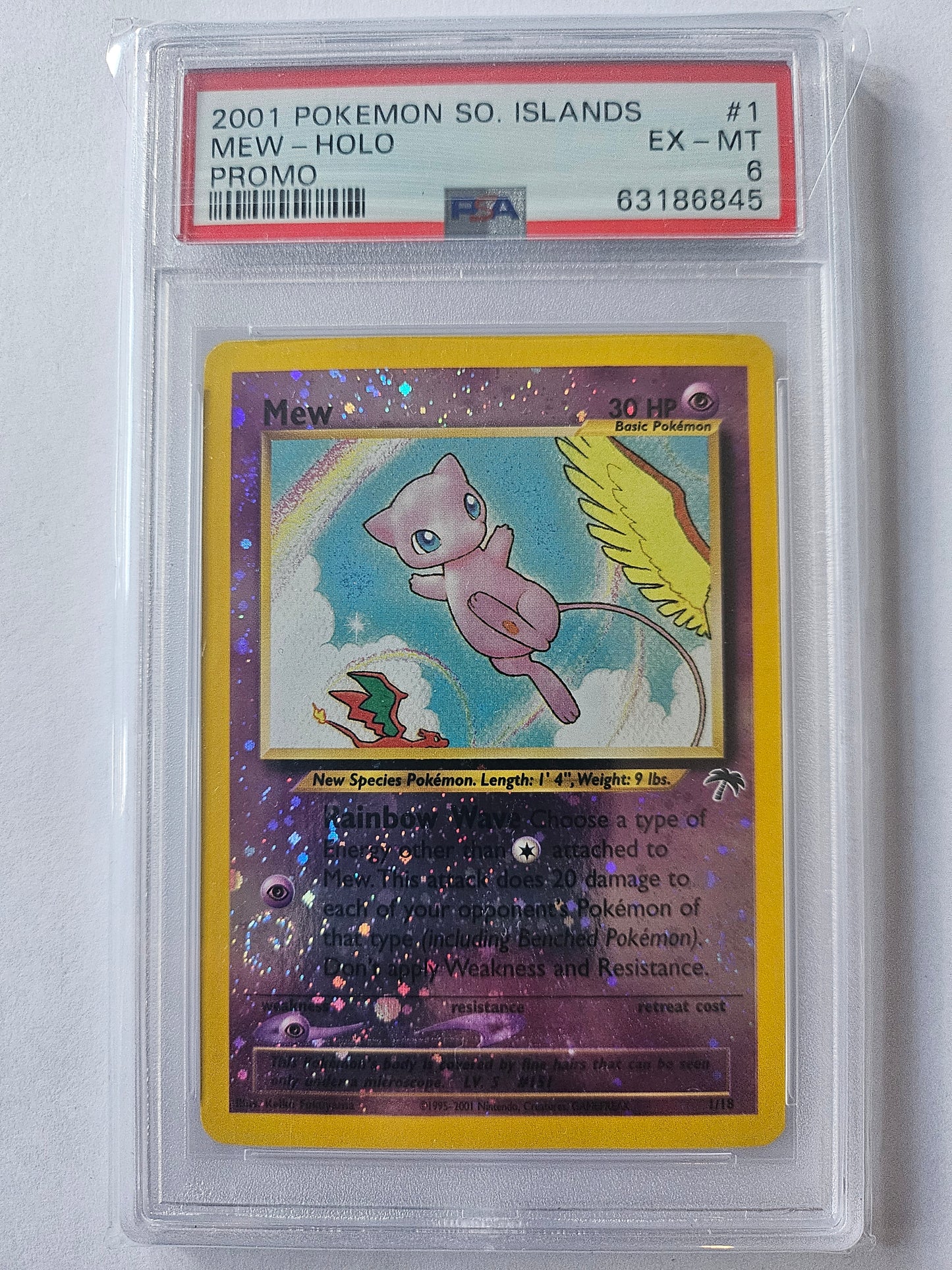 2001 Pokemon Trading Card Mew Reverse Holo Southern Islands Promo PSA 6 WOTC