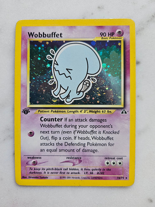 Pokemon 1st Edition Wobbuffet 16/75 - Neo Discovery Holo Rare WOTC Card