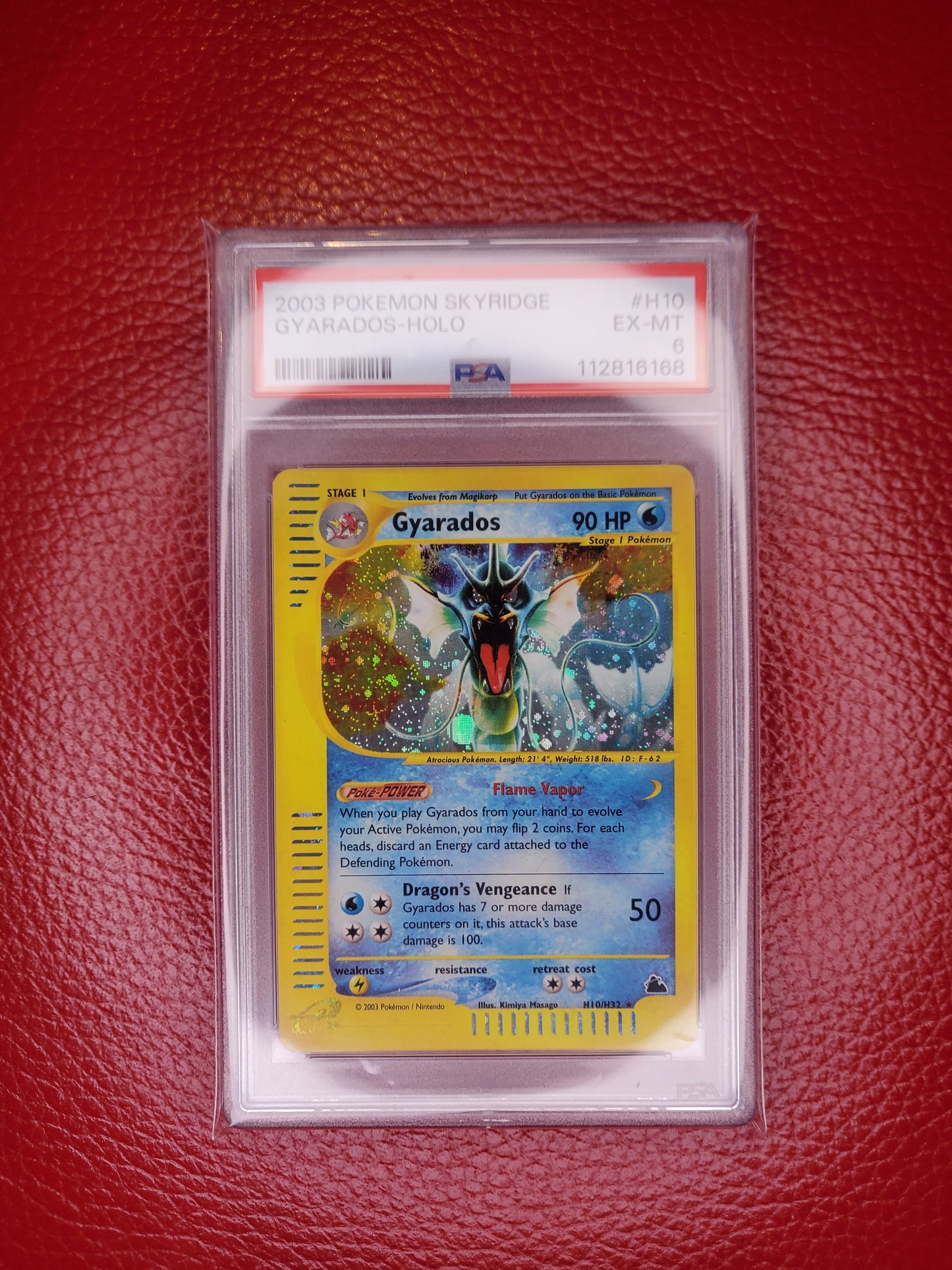 2003 Pokemon TCG Gyarados Holo Skyridge PSA 6 H10 E Series Rare