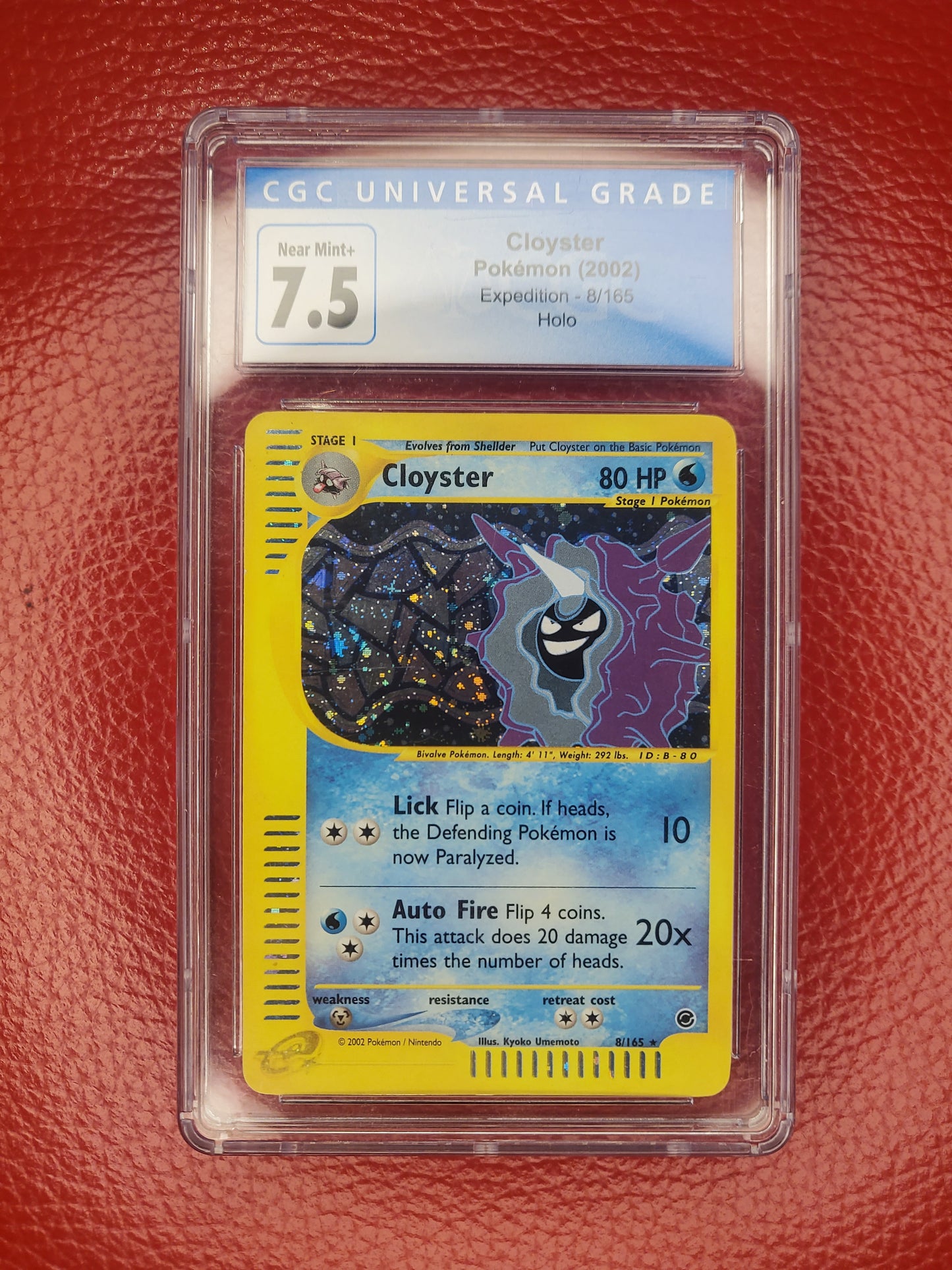 2002 Pokemon TCG Cloyster Holo Expedition CGC 7.5 8/165 E Series