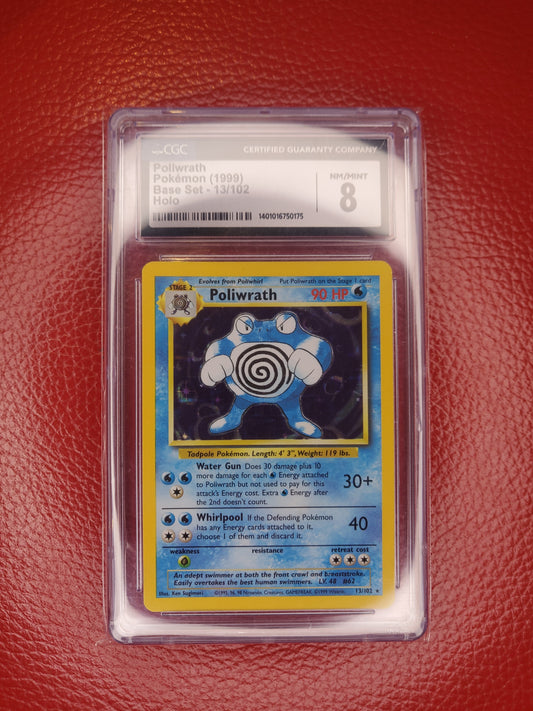 1999 Pokemon TCG Poliwrath Holo Base Set CGC 8