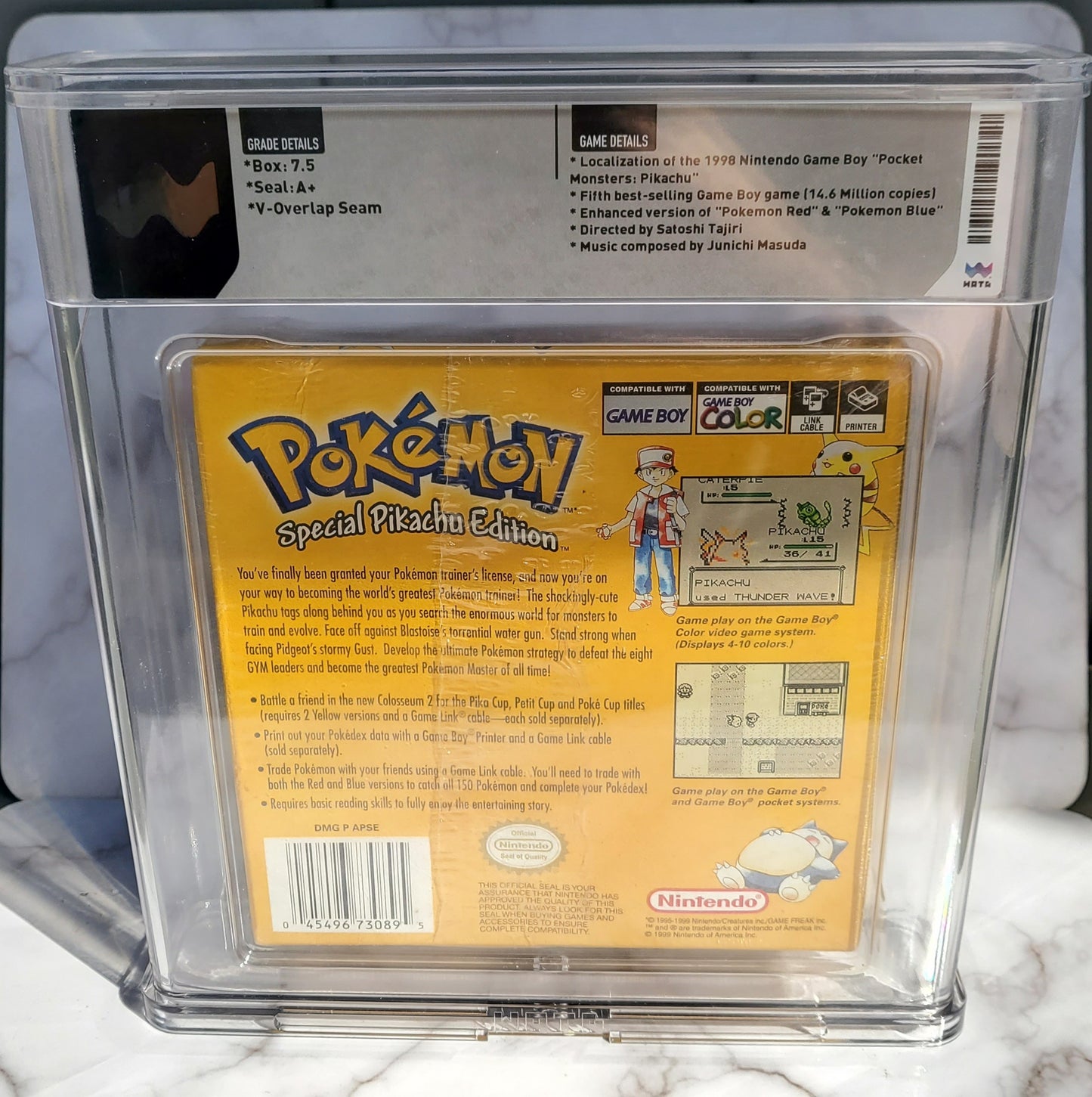 1999 Pokemon Yellow Pikachu Sealed Gameboy Colour Special Edition A+ Seal 7.5