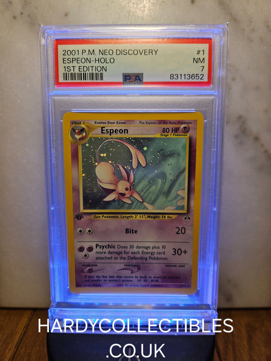 2001 Pokemon Neo Discovery Espeon 1st Edition Holo PSA 7 Near MINT