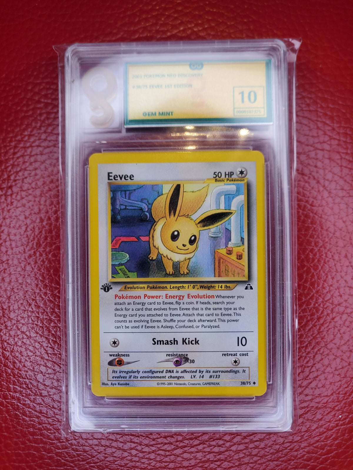 2001 Pokemon Evee 1st Edition Neo Discovery Only Graded OG Gem Mint 10 Not PSA