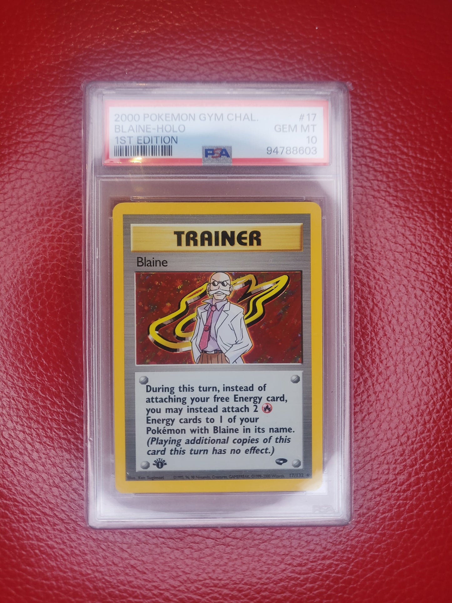 2000 Pokemon TCG Blaine Holo 1st Edition Gym Challenge PSA 10 GEM MINT