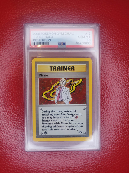 2000 Pokemon TCG Blaine Holo 1st Edition Gym Challenge PSA 10 GEM MINT