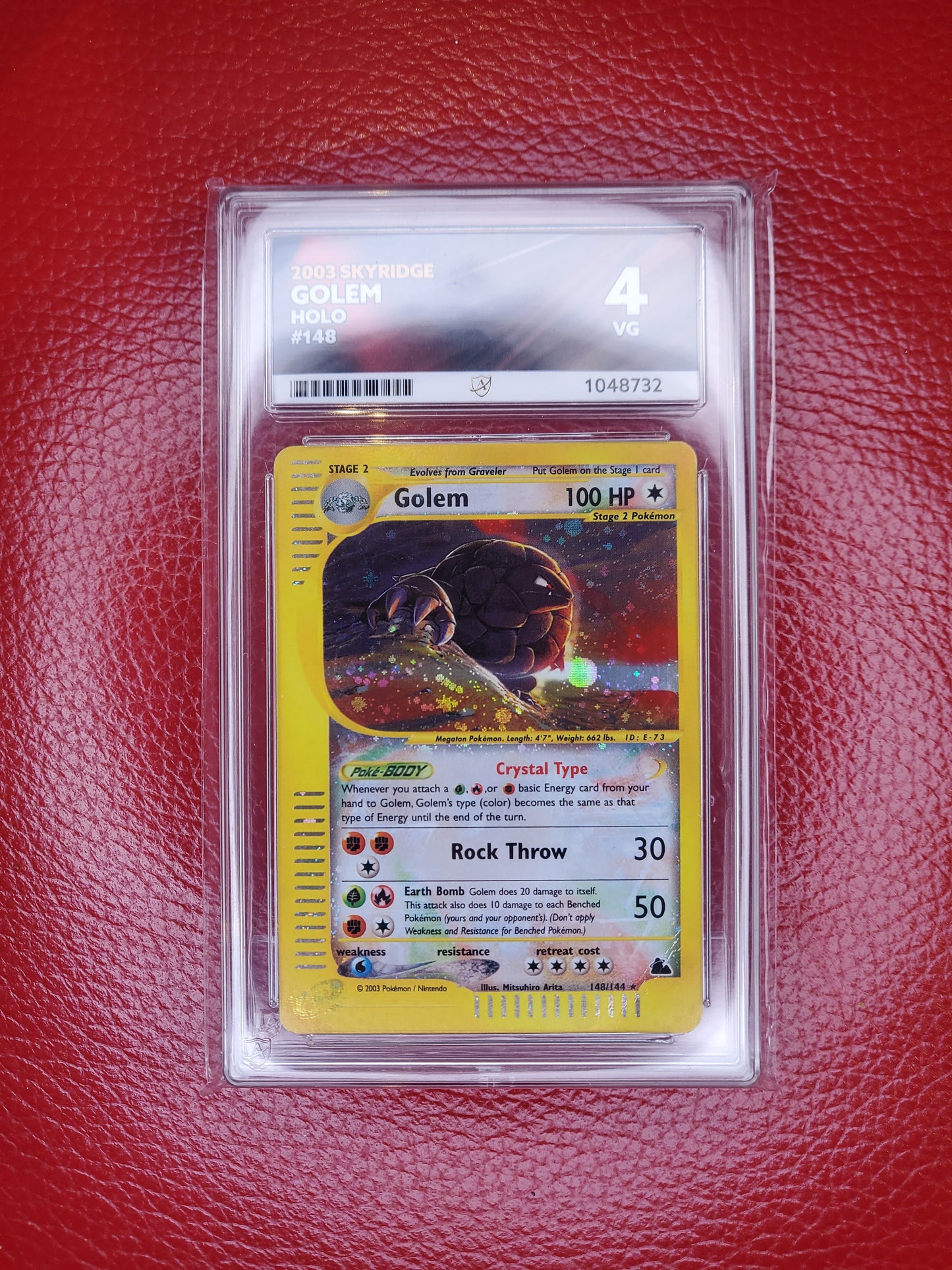 2003 Pokemon TCG Skyridge Crystal Golem Holo Secret Rare Ace 4 Not PSA E Series