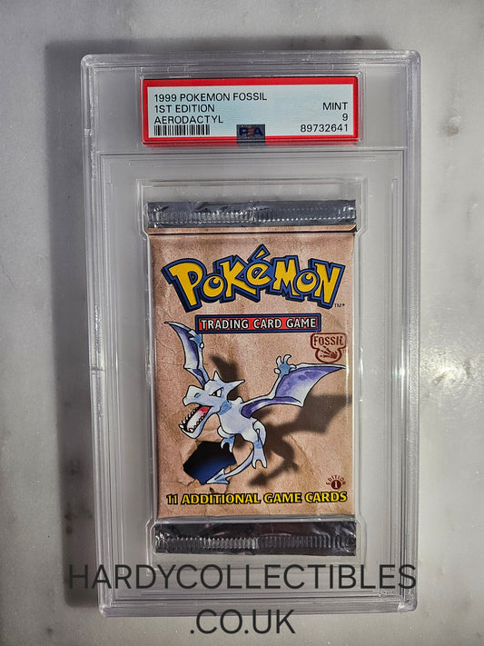 1999 Pokemon Aerodactyl Fossil Booster Pack 1st Edition PSA 9