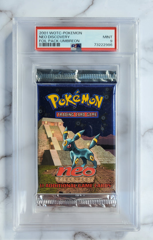2001 Pokemon Neo Discovery Booster Foil Pack Umbreon PSA 9 Unopened