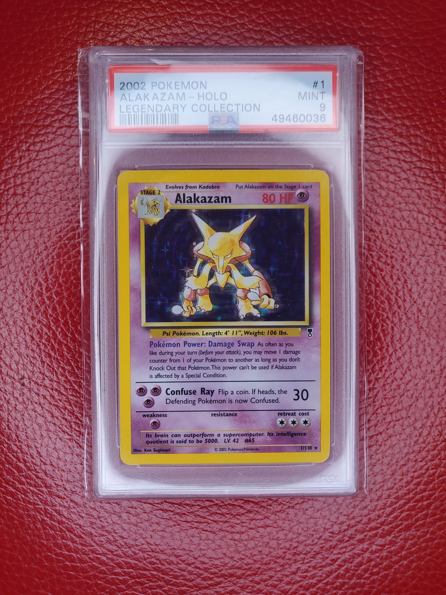 2002 Pokemon TCG Alakazam Holo Legendary Collection PSA 9 Mint #1